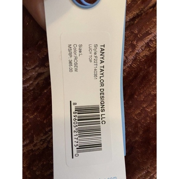 Tanya Taylor Lucy Top Crushed Velvet Size Large MSRP $365 NWT Sold Out!! - Picture 5 of 10